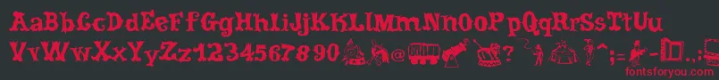 フォントCordelCircoMambembe – 黒い背景に赤い文字