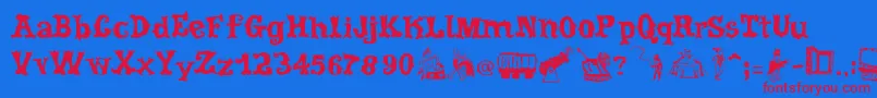 CordelCircoMambembe Font – Red Fonts on Blue Background