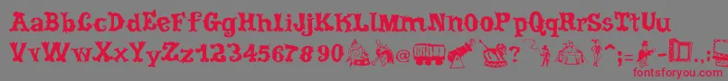 CordelCircoMambembe Font – Red Fonts on Gray Background