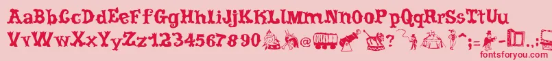 CordelCircoMambembe Font – Red Fonts on Pink Background