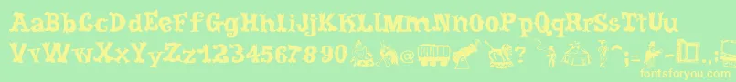 CordelCircoMambembe Font – Yellow Fonts on Green Background