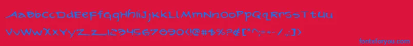 Arilone-Schriftart – Blaue Schriften auf rotem Hintergrund