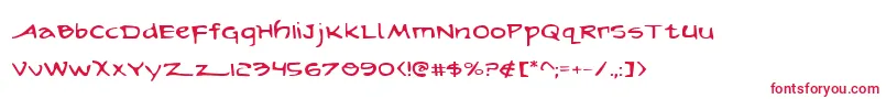 フォントArilone – 白い背景に赤い文字