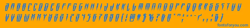 Swordtoothtitleital Font – Blue Fonts on Orange Background