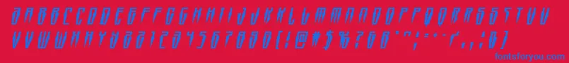 Swordtoothtitleital Font – Blue Fonts on Red Background