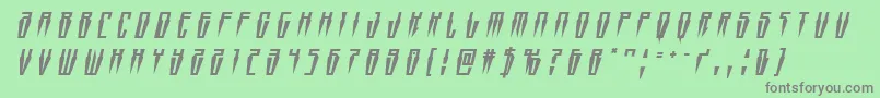 Swordtoothtitleital Font – Gray Fonts on Green Background