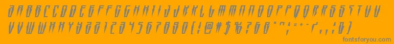 Swordtoothtitleital-Schriftart – Graue Schriften auf orangefarbenem Hintergrund