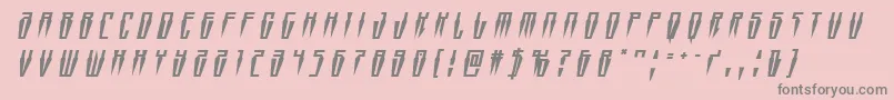 Saiba mais sobre a fonte Swordtoothtitleital Fonte Swordtoothtitleital – fontes cinzas em um fundo rosa