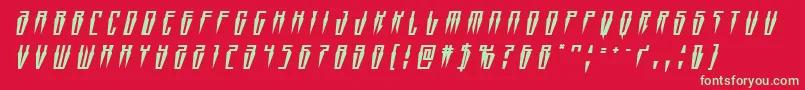 Swordtoothtitleital Font – Green Fonts on Red Background