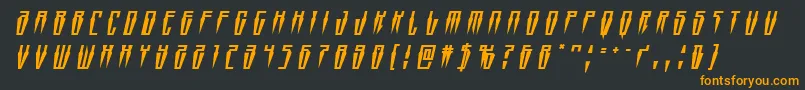 Swordtoothtitleital Font – Orange Fonts on Black Background