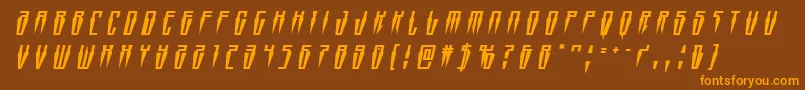 Swordtoothtitleital Font – Orange Fonts on Brown Background