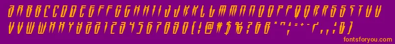 Swordtoothtitleital Font – Orange Fonts on Purple Background