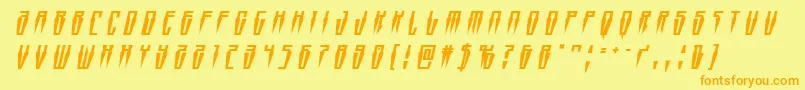 Swordtoothtitleital Font – Orange Fonts on Yellow Background