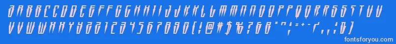 フォントSwordtoothtitleital – ピンクの文字、青い背景