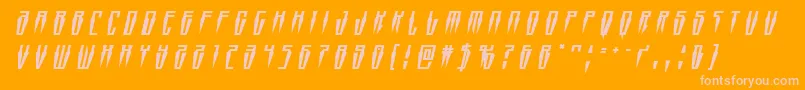 Swordtoothtitleital Font – Pink Fonts on Orange Background
