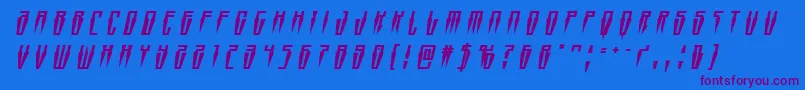 Шрифт Swordtoothtitleital – фиолетовые шрифты на синем фоне