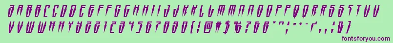 Swordtoothtitleital Font – Purple Fonts on Green Background