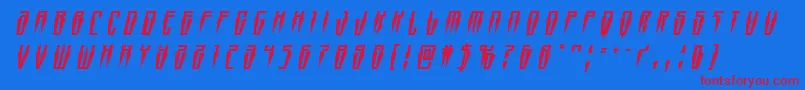 Swordtoothtitleital Font – Red Fonts on Blue Background