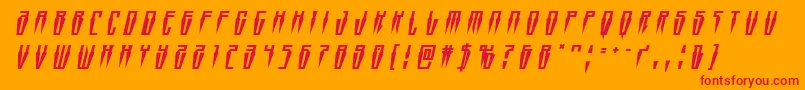 Swordtoothtitleital Font – Red Fonts on Orange Background
