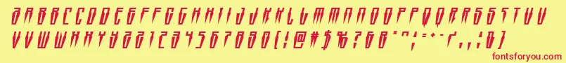 Swordtoothtitleital Font – Red Fonts on Yellow Background