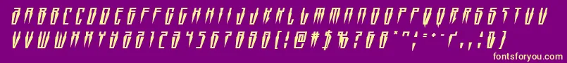 Swordtoothtitleital Font – Yellow Fonts on Purple Background