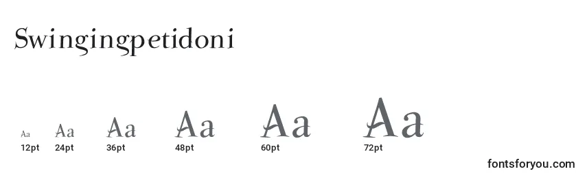 Размеры шрифта Swingingpetidoni