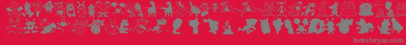 フォントArtmonsters – 赤い背景に灰色の文字