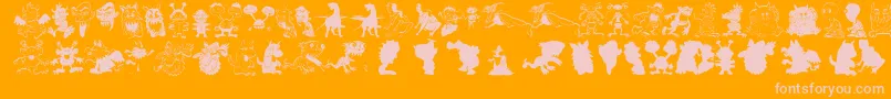 Artmonsters Font – Pink Fonts on Orange Background