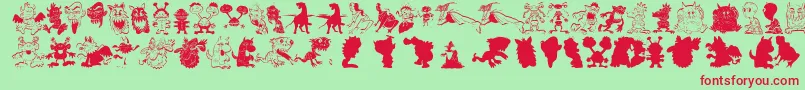 Artmonsters Font – Red Fonts on Green Background