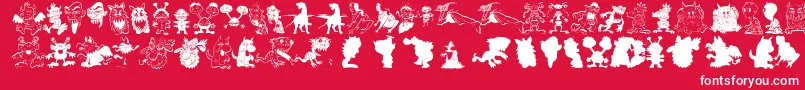 Police Artmonsters – polices blanches sur fond rouge