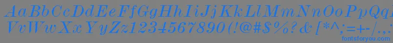 ModernmtWideItalic Font – Blue Fonts on Gray Background