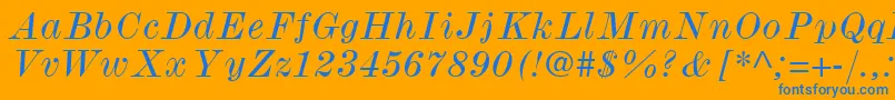 ModernmtWideItalic Font – Blue Fonts on Orange Background