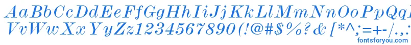 ModernmtWideItalic-fontti – siniset fontit valkoisella taustalla