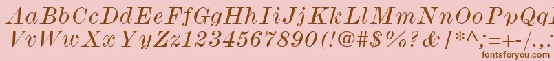 ModernmtWideItalic Font – Brown Fonts on Pink Background