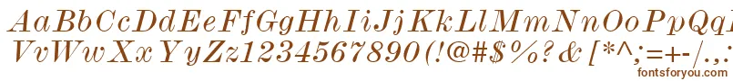 フォントModernmtWideItalic – 茶色のフォント