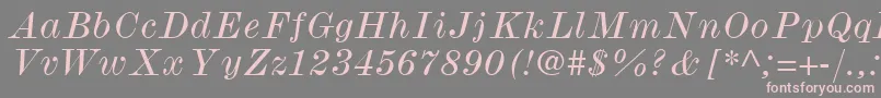 Шрифт ModernmtWideItalic – розовые шрифты на сером фоне