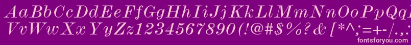 ModernmtWideItalic Font – Pink Fonts on Purple Background