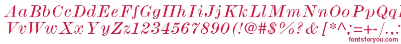 フォントModernmtWideItalic – 赤い文字