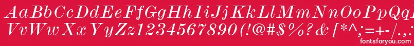 フォントModernmtWideItalic – 赤い背景に白い文字