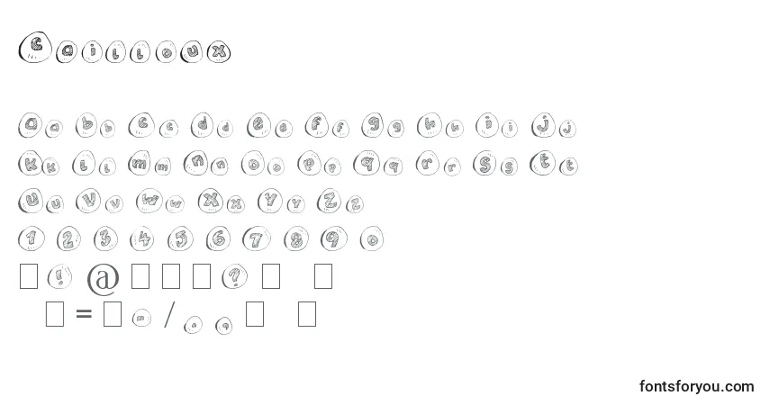 Шрифт Cailloux – алфавит, цифры, специальные символы