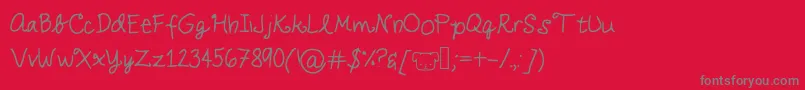 Doodles Font – Gray Fonts on Red Background