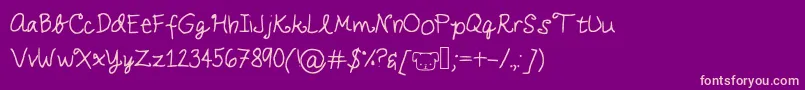 Doodles Font – Pink Fonts on Purple Background