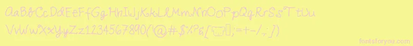 Czcionka Doodles – różowe czcionki na żółtym tle