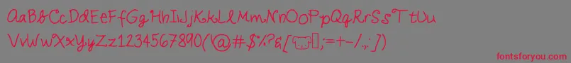 フォントDoodles – 赤い文字の灰色の背景