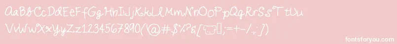 Doodles-Schriftart – Weiße Schriften auf rosa Hintergrund