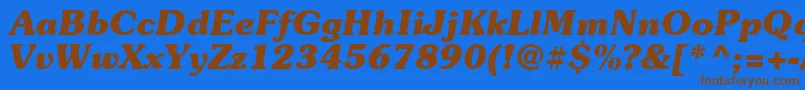 Suevermeer7Bolditalicsh Font – Brown Fonts on Blue Background