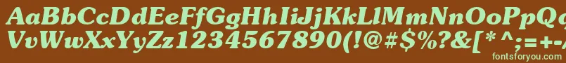 Suevermeer7Bolditalicsh Font – Green Fonts on Brown Background