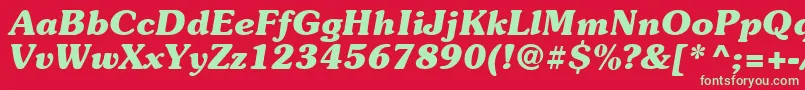 Suevermeer7Bolditalicsh Font – Green Fonts on Red Background