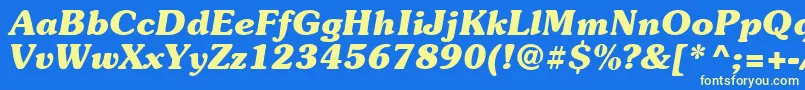 Suevermeer7Bolditalicsh Font – Yellow Fonts on Blue Background