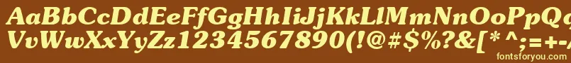 Suevermeer7Bolditalicsh Font – Yellow Fonts on Brown Background